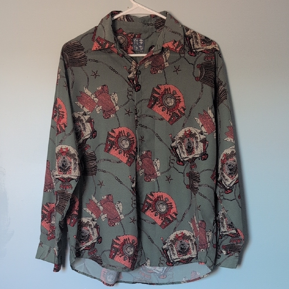 Graphic Button-Up Shirt